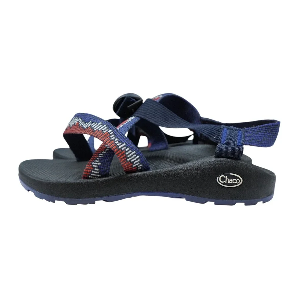 Chaco Navy Blue Red Patterned Strap Outdoor Sandals